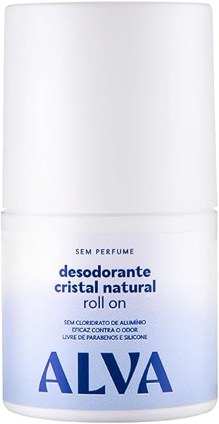 Alva Desodorante Roll on Cristal Natural Sem Perfume Vegano 50ml
