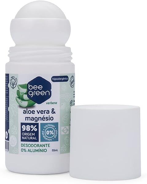 Beegreen Desodorante Roll-on Verbena 55ml, Magnésio, Aloe Vera e Camomila