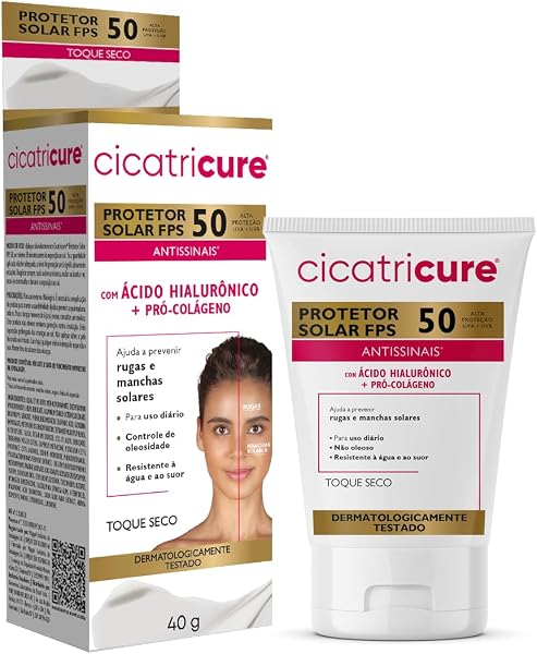 Cicatricure Protetor Solar Facial Toque Seco FPS 50 40ml