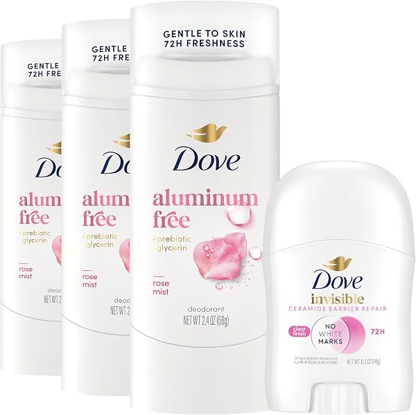 Dove Desodorante sem Alumínio para Mulheres, Pétalas de Rosa