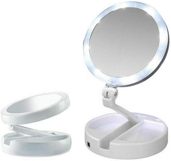 Espelho de Maquiagem Dobrável Portátil AIKER AH-001 com Luzes LED