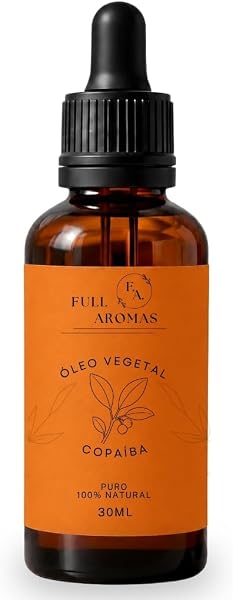 FULL AROMAS Óleo Vegetal de Copaíba 100% Natural 30 ml, com Conta-Gotas