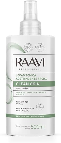 Loção Tônica Adstringente Facial Clean Skin Raavi 500ml