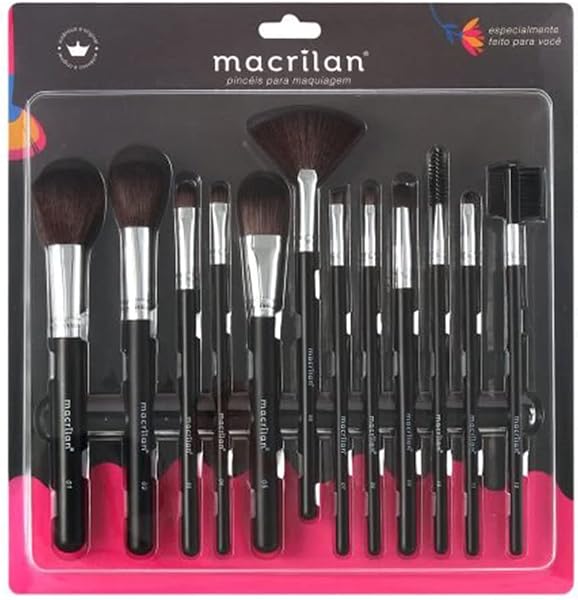 Macrilan Kit com 12 Pincéis para Maquiagem KP9-1A