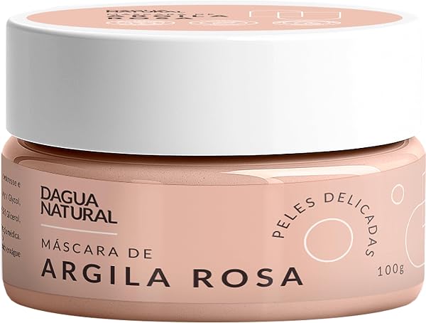 Mascara Argila Rosa 100G Peles Delicadas D'Agua Natural