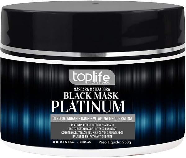 Máscara Matizadora Black Platinum para Loiros Toplife Profissional