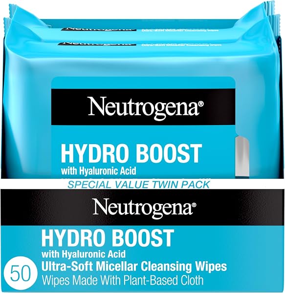 Neutrogena Toalhetes de Limpeza Facial Hydro Boost com Ácido Hialurônico