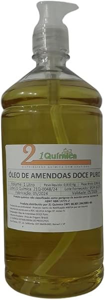Óleo de Amêndoas Doce 100% Puro 1 Litro 21 Química