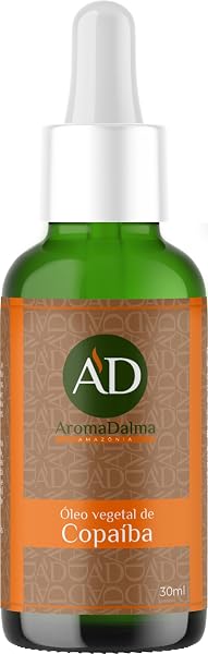Óleo Vegetal de Copaíba da Amazônia, Prensado a Frio, 100% Puro e Vegano, 30 ml Aroma D'alma