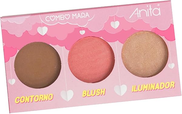 Paleta Trio - Contorno + Blush + Iluminador, Combo Mara - 972, Anita