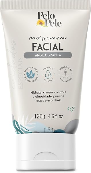 Pelo e Pele Máscara Facial de Argila Branca Revitalizing Scrub Mask 120G