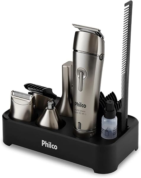 Philco Aparador de Pelos PAP03 Multigroom Aqua 12 em 1, Prata