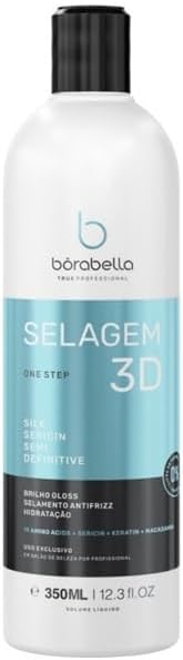 Selagem Borabella Semi-definitiva Sem Formol 350ml - Progressiva Profissional Efeito Liso Natural e Brilho Espelhado