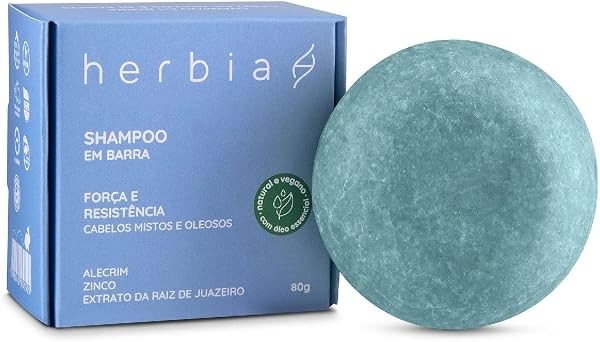 Shampoo em Barra para Cabelos Mistos e Oleosos Herbia 80 g