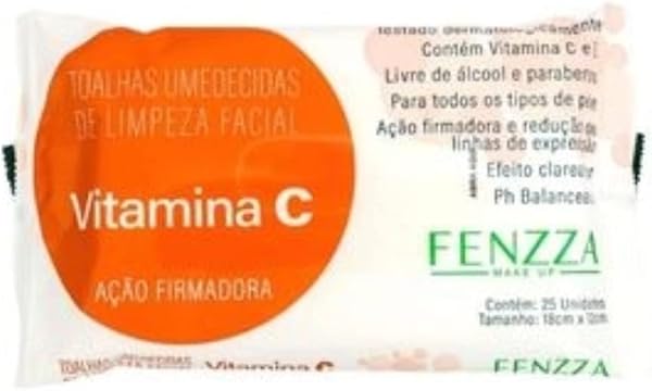 Toalhas Umedecidas de Limpeza Facial Vitamina C Fenzza Make Up